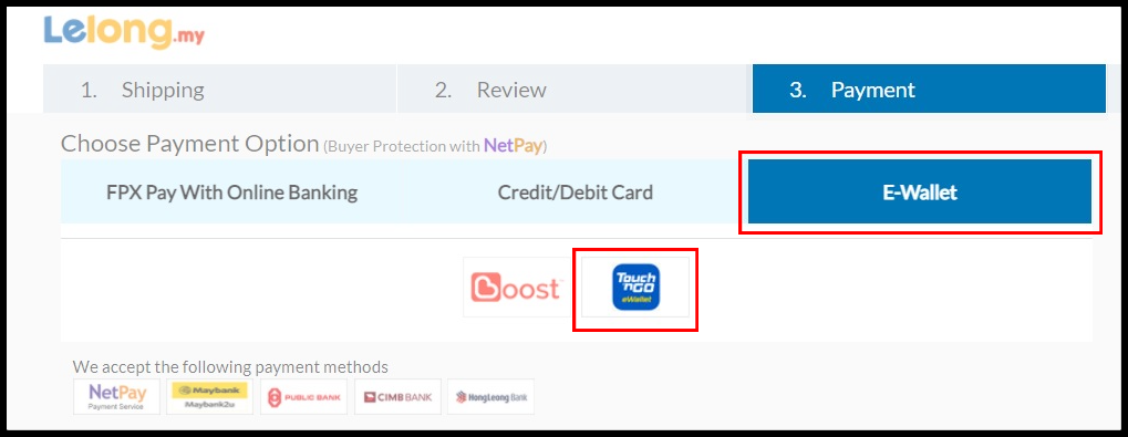 Pay Your Order with Touch 'n Go - Lelong.my Help